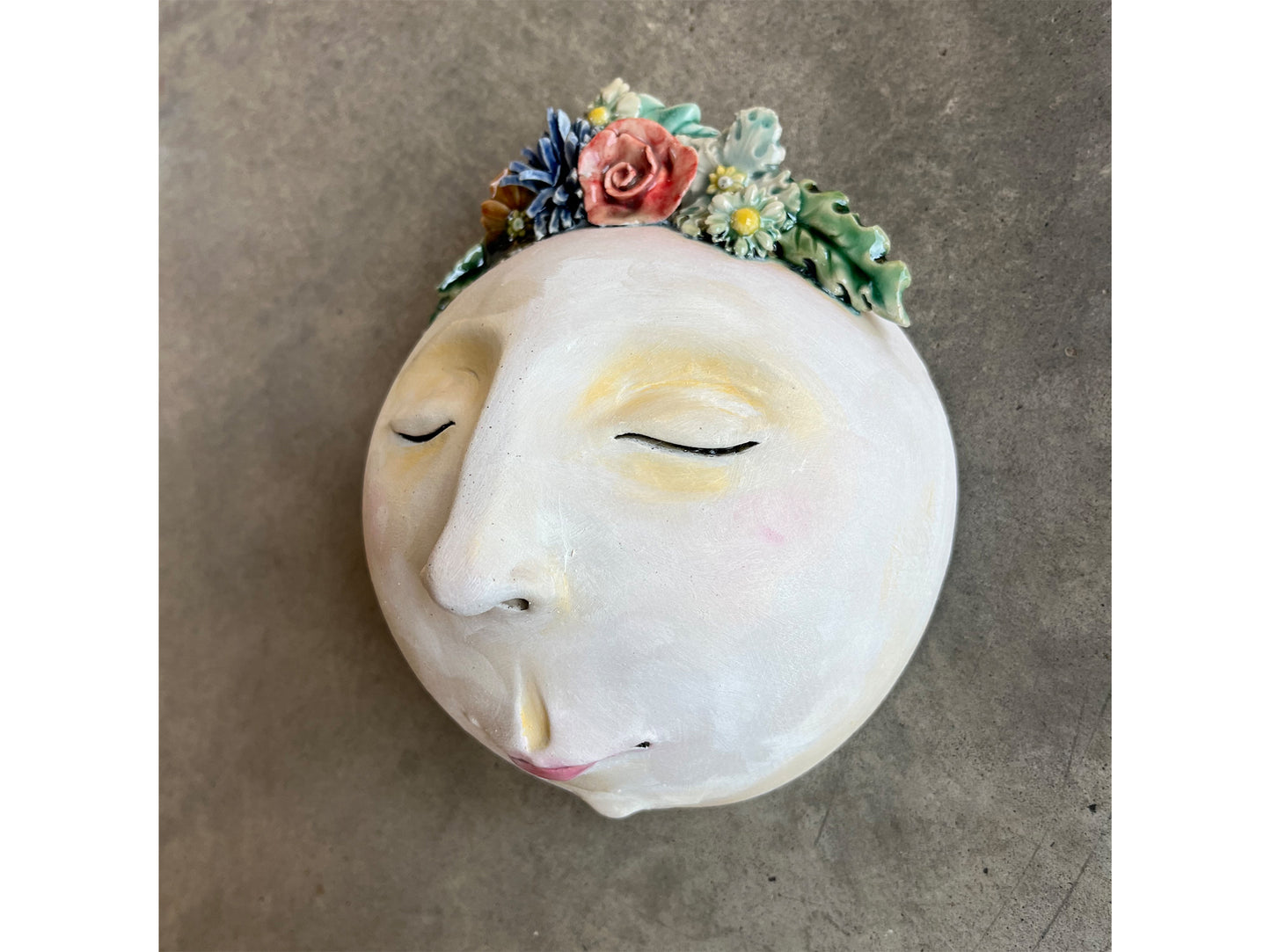 Small wall mask - floral garden