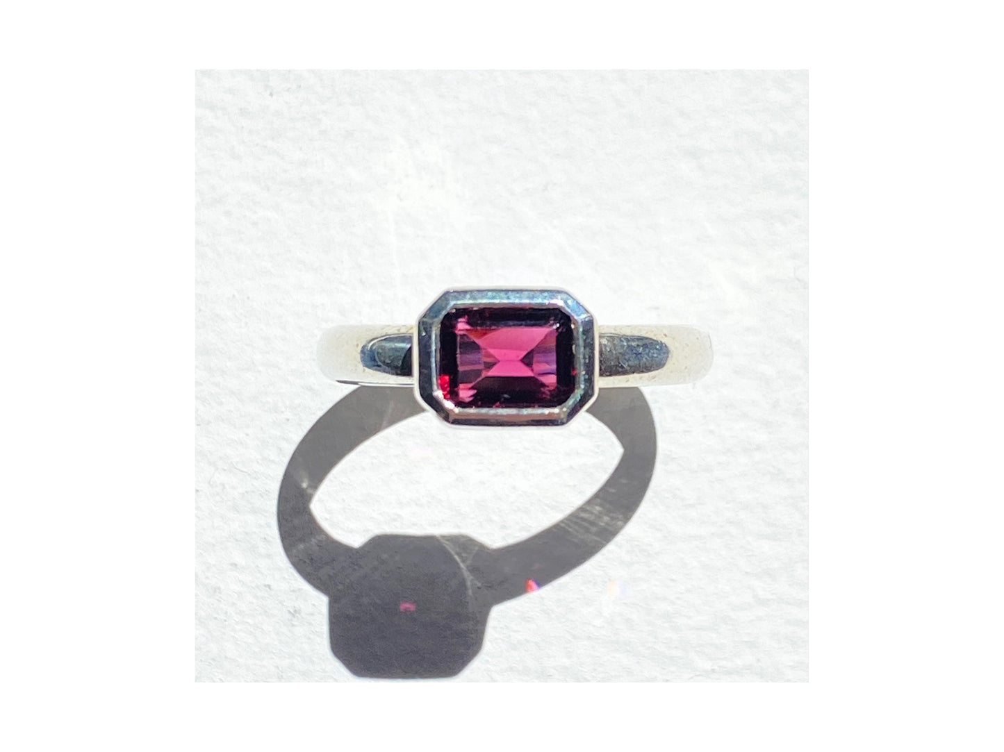 Oval Bezel Ring - Rhodolite Garnet