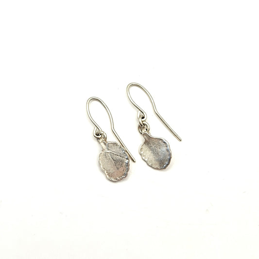 Silver Beech print silver earrings