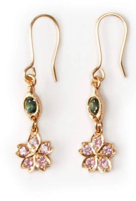 Blossom Double Drop Earrings - Rose Gold
