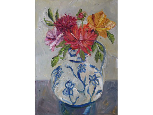 Vase of summer blooms