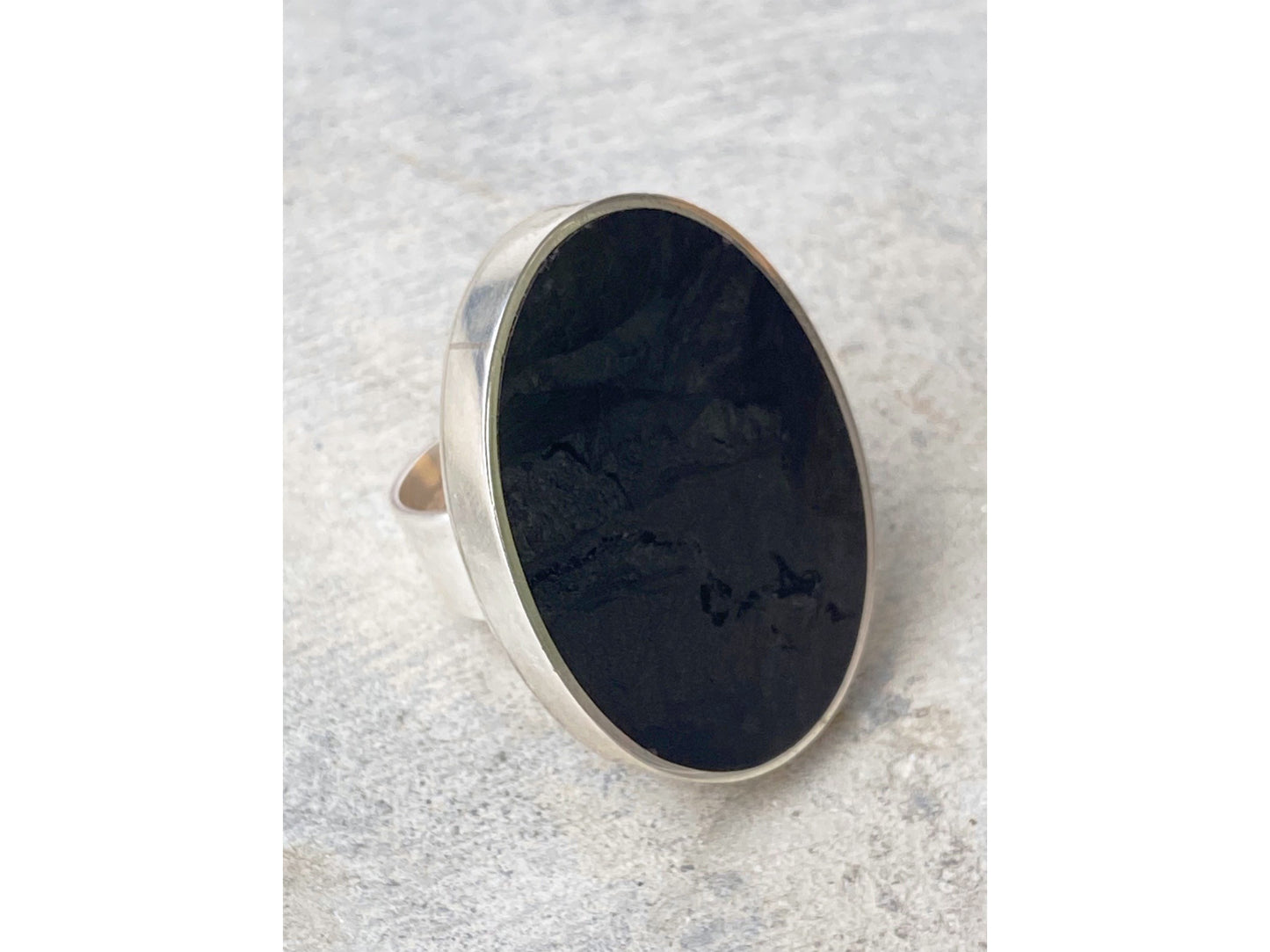 Oval Black Jade Ring