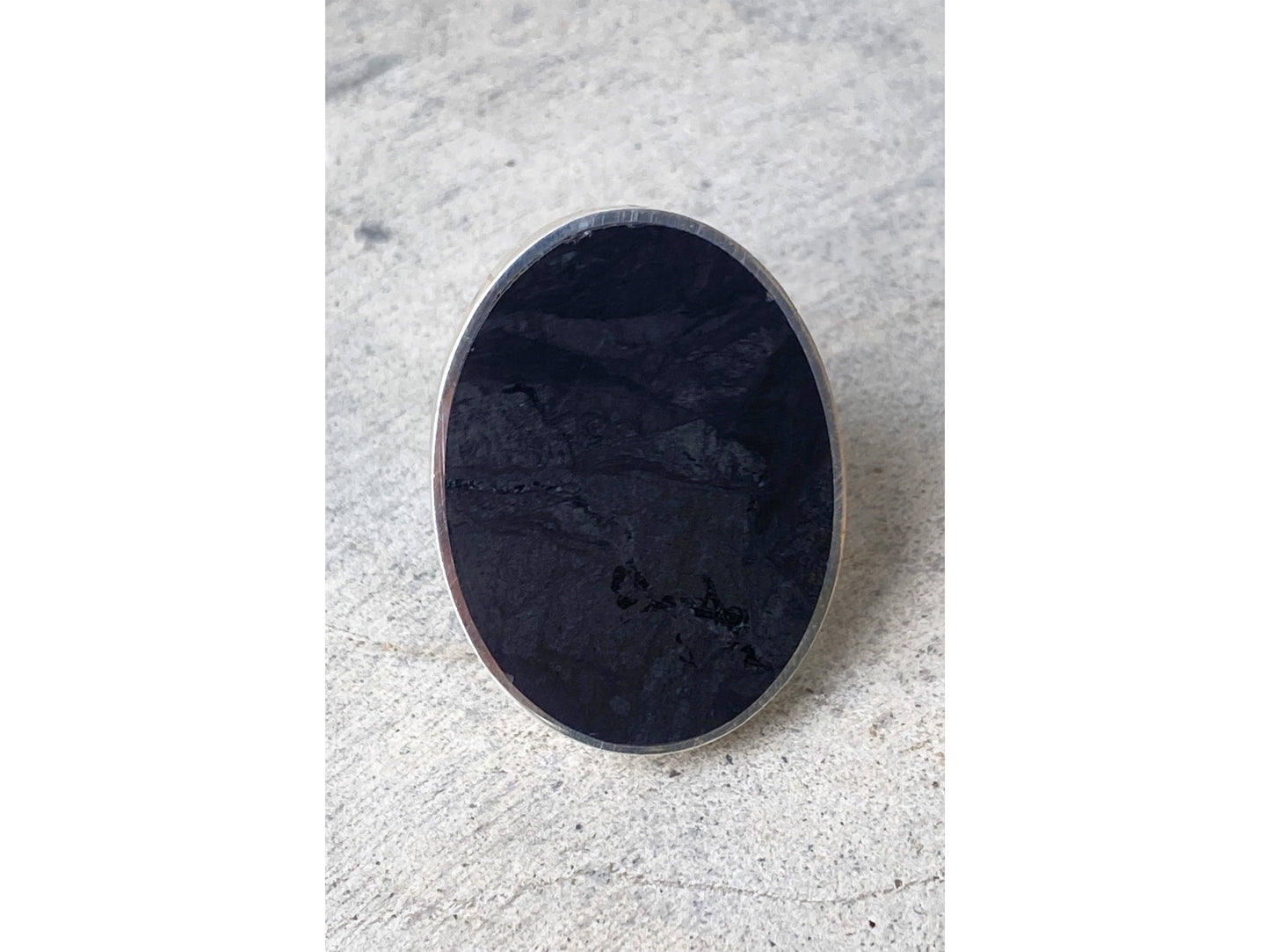 Oval Black Jade Ring