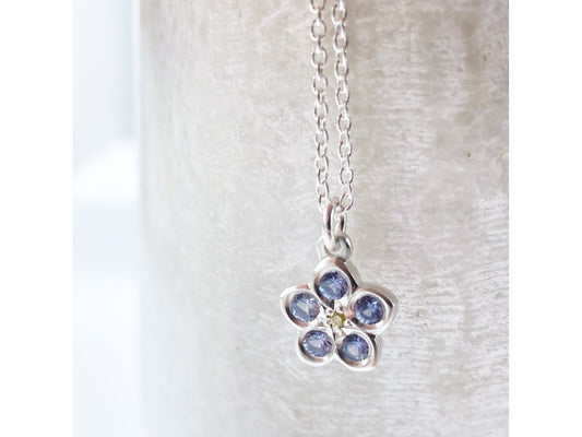 Blue Forget me not Necklace