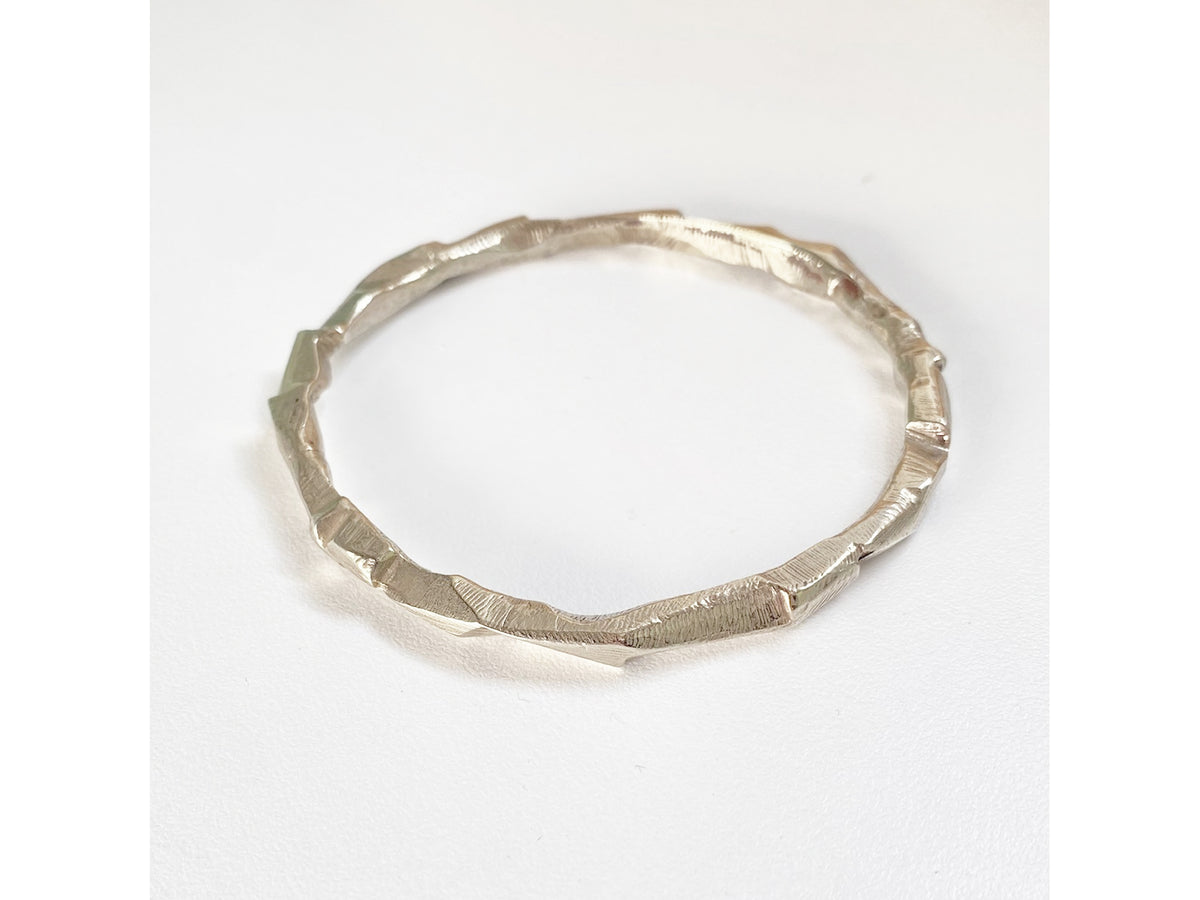 Medium Narrow White Bronze Bangle
