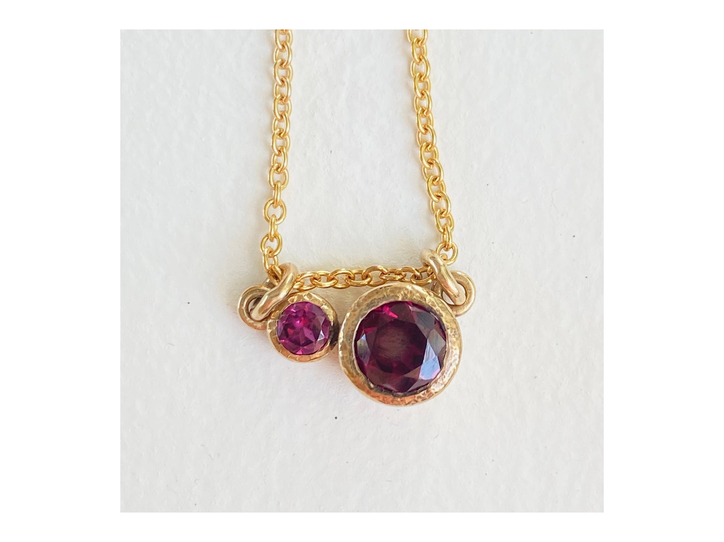 Two Stone Garnet Necklace