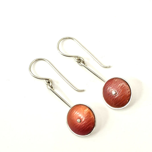 Double domed copper/silver Earrings