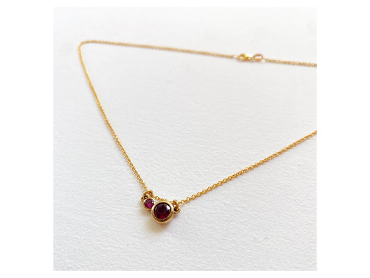 Two Stone Garnet Necklace