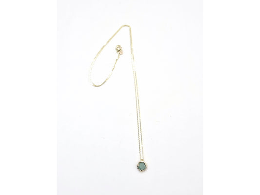 Gold and Grandidierite Gemstone Necklace