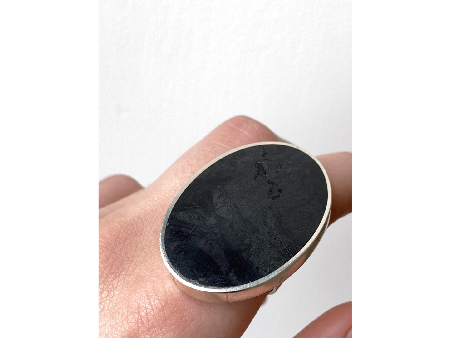 Oval Black Jade Ring