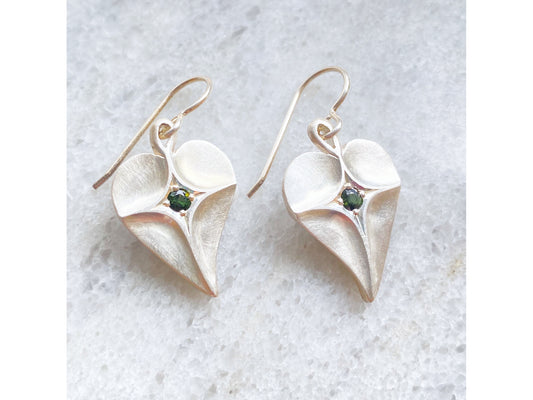 Cyclamen leaf earrings