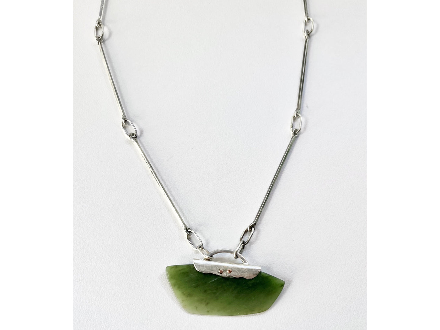 Jade pendant with silver chain