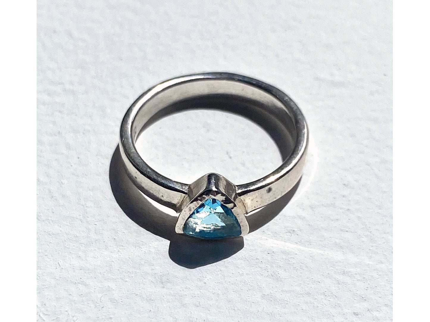Trillant Shape Bezel Ring - Topaz