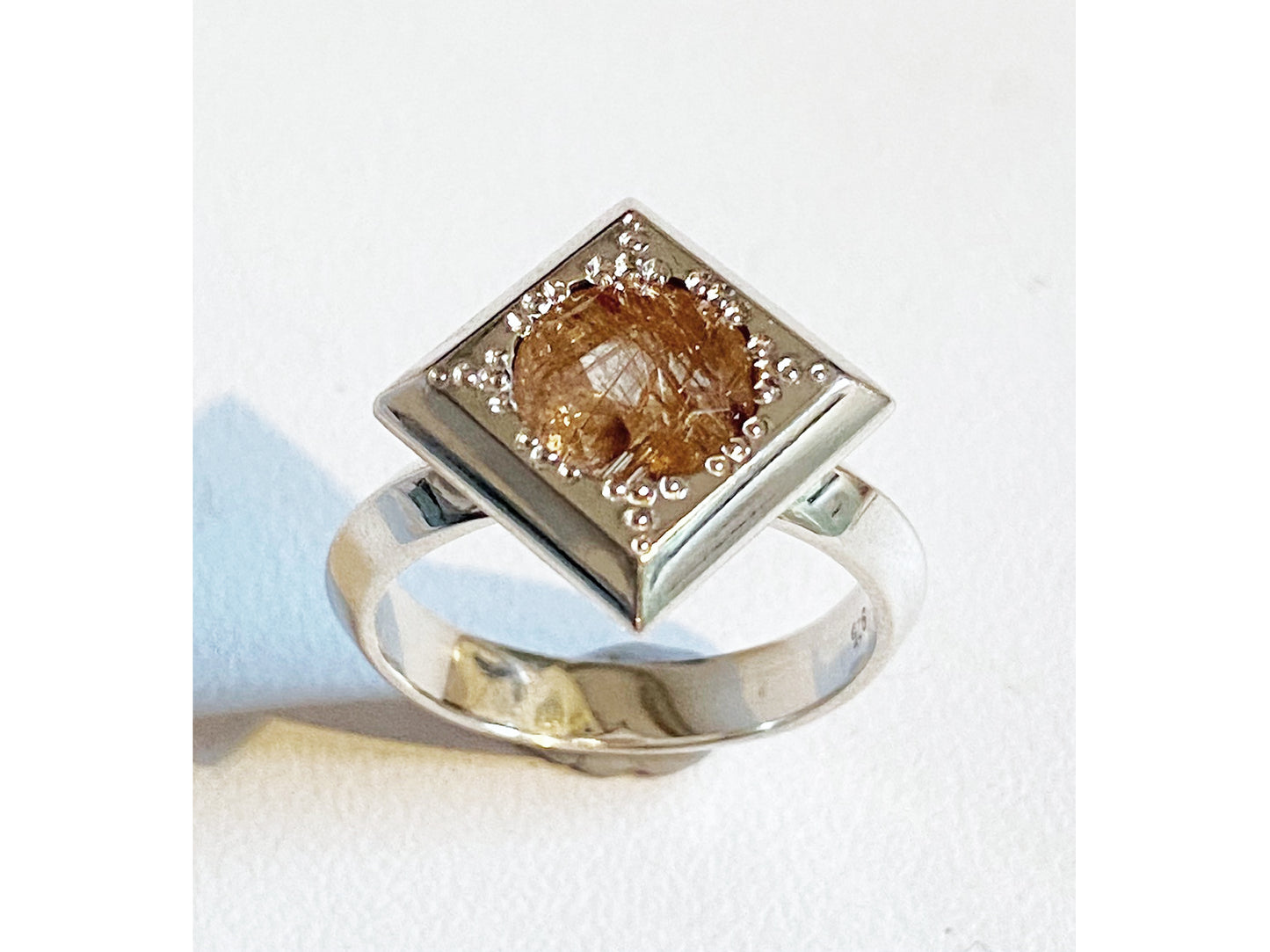 Cluster Frame Ring Rutilated Quartz