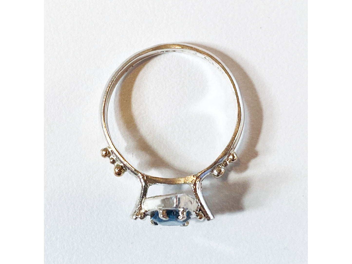 Ring future artifacts Topaz Pear, silver + 9ct yellow gold