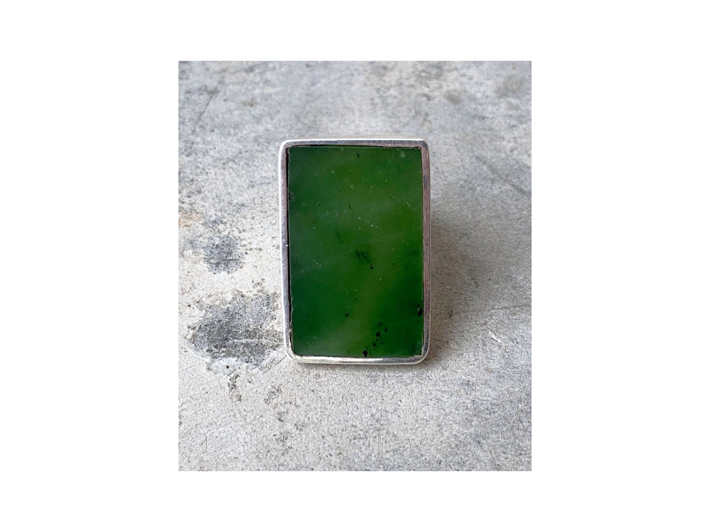Rectangle Bright Jade Ring