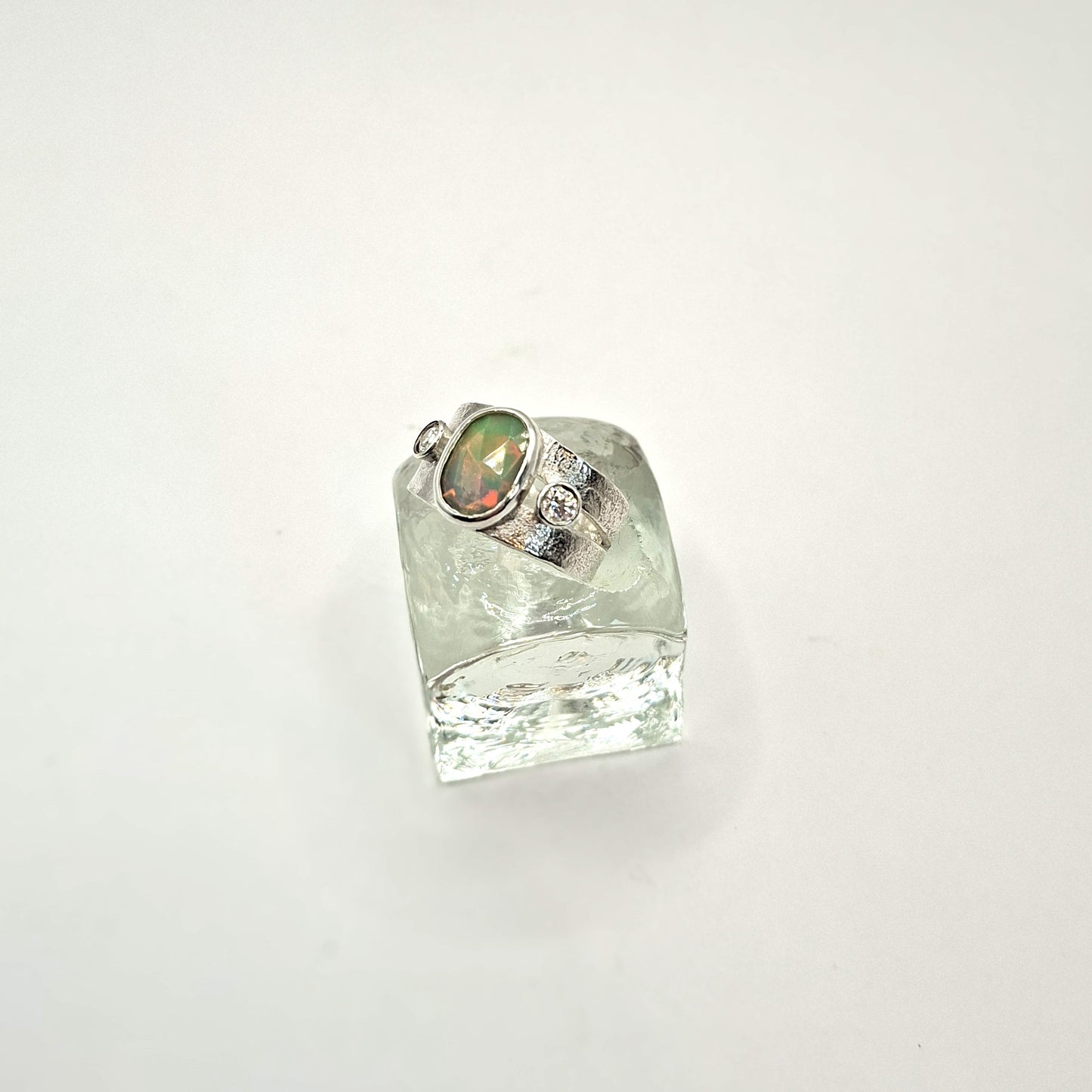 Sterling Silver and Rose cut Opal ring