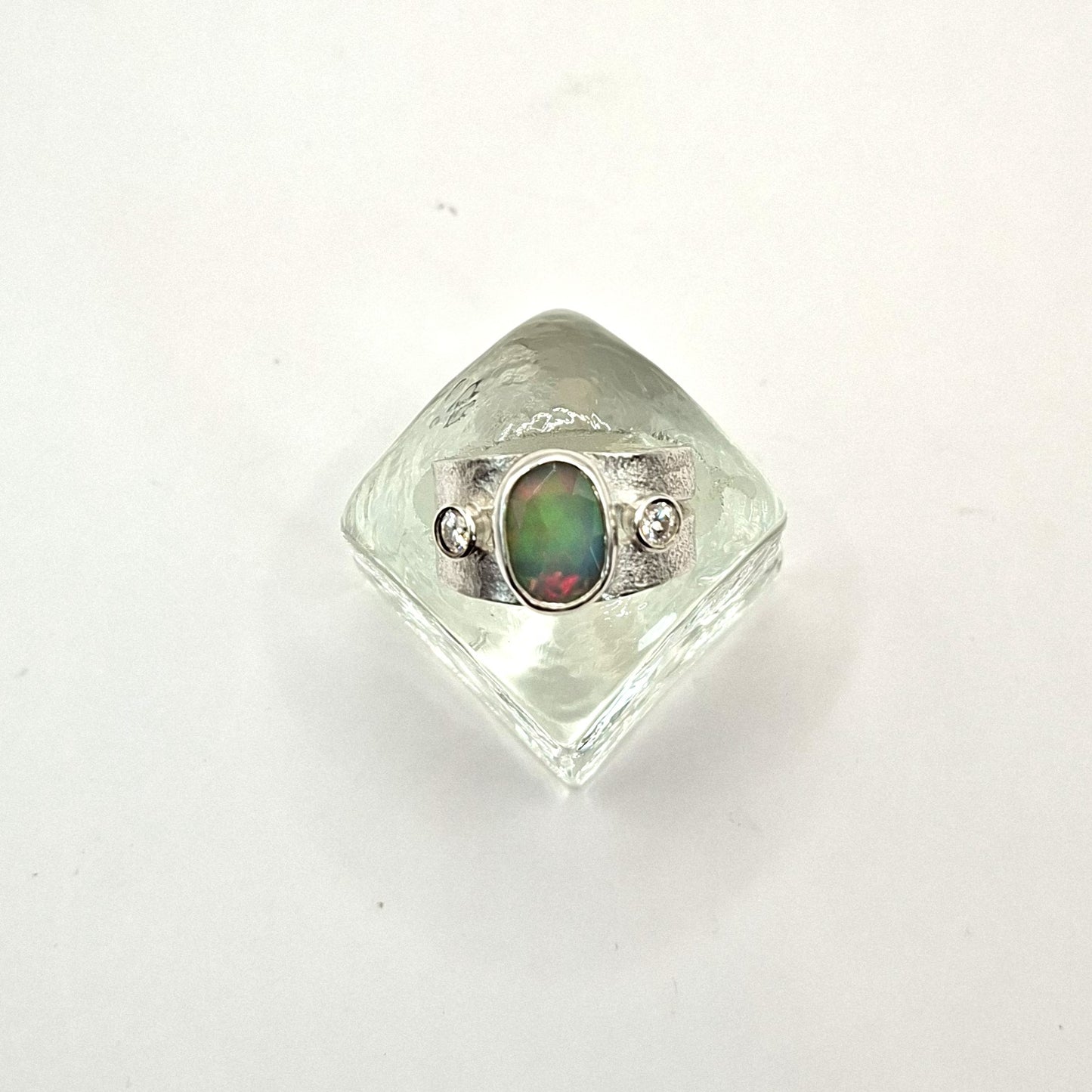 Sterling Silver and Rose cut Opal ring