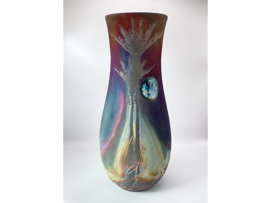 Raku Vessel Moon Nikau