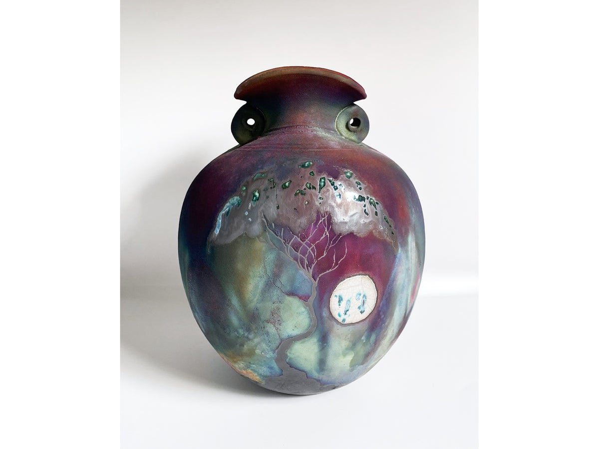 Ceramic Raku Vessel Rata Moon #179