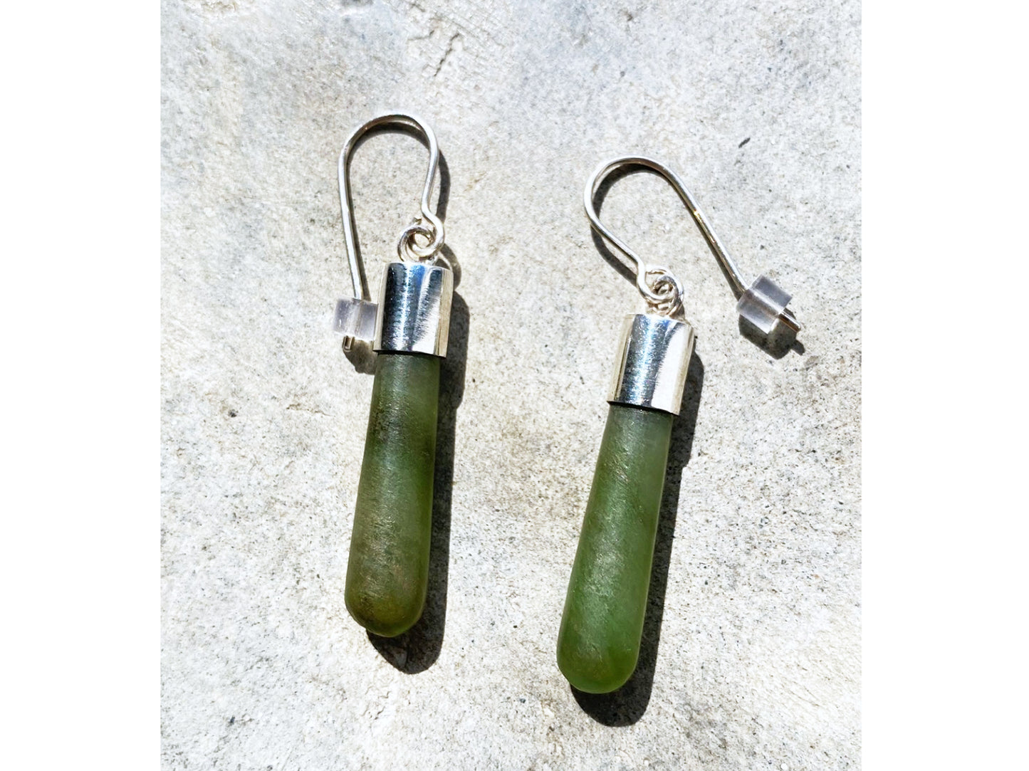 Small Round Pounamu earrings