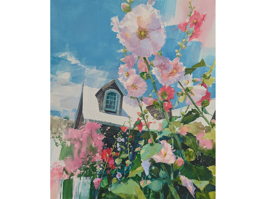Hollyhocks in Akaroa I