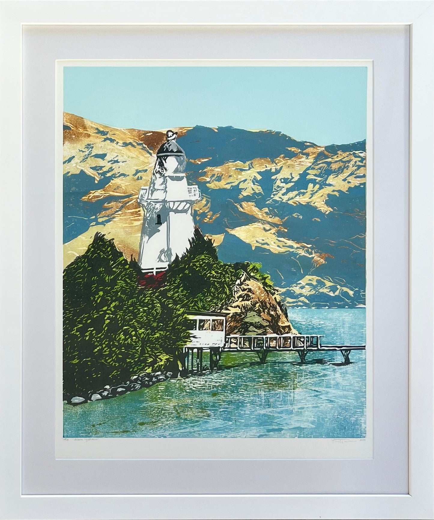 Akaroa Light House Framed