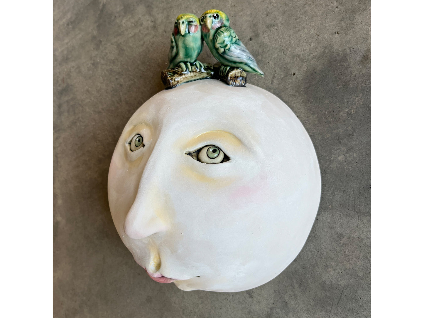 Large Round Wall Mask Love Birds