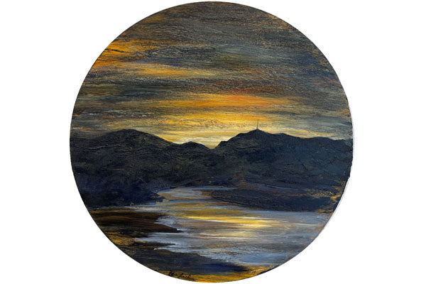 Monument to Connectivity Against the Evening Sky