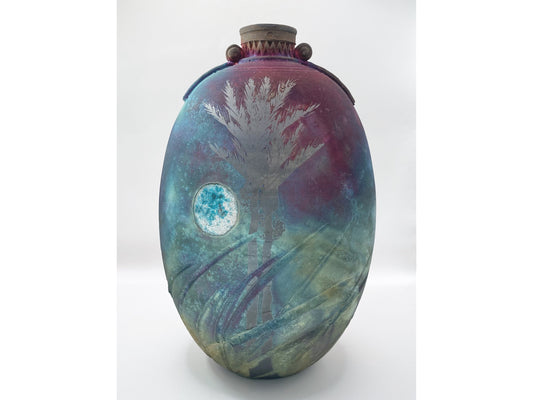 Raku Vessel Nikau Moon