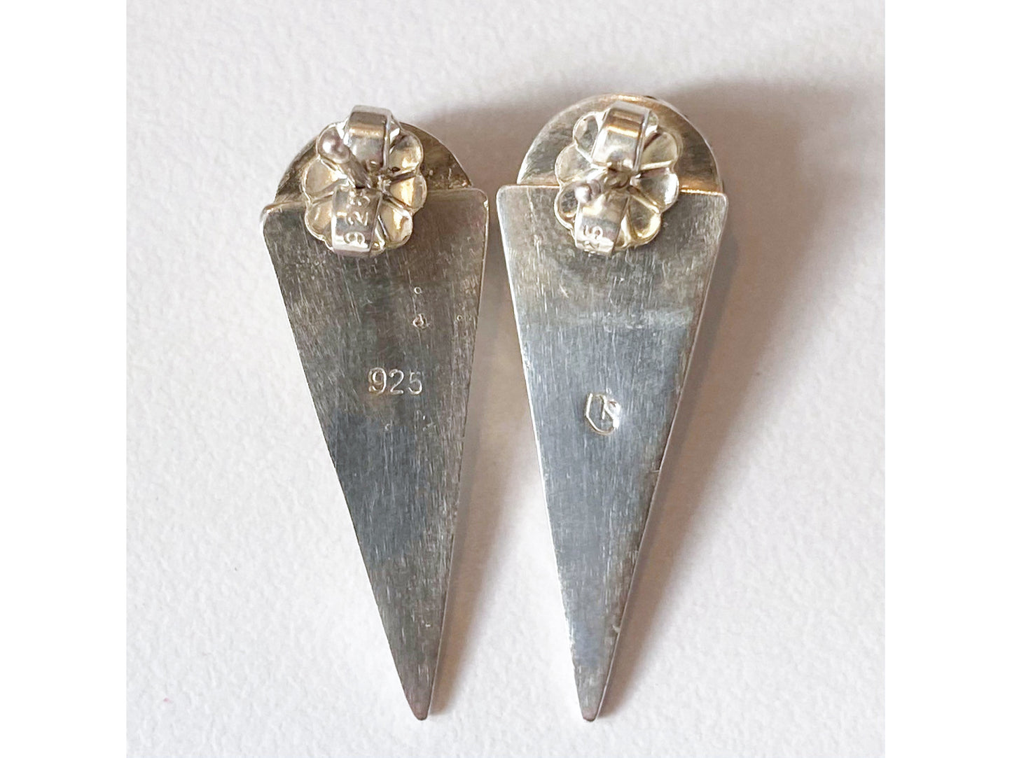 Garnet Regal Triangle Earrings