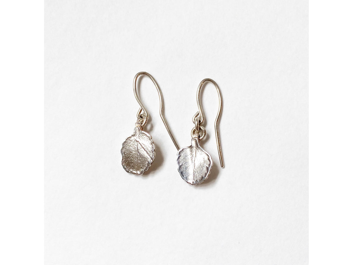 Silver Beech print silver earrings