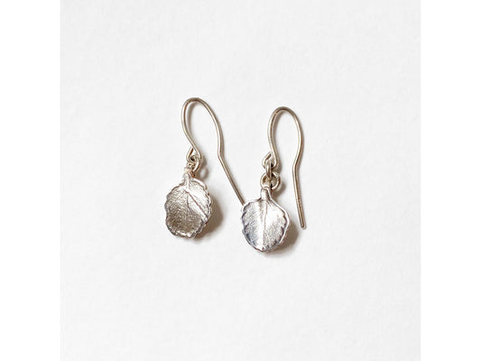 Silver Beech print silver earrings