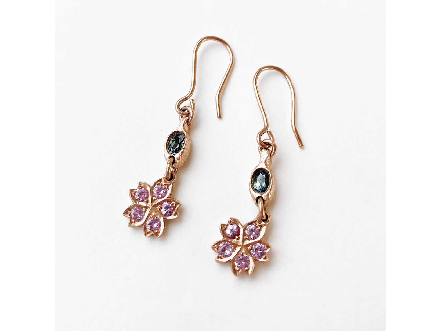 Blossom Double Drop Earrings - Rose Gold