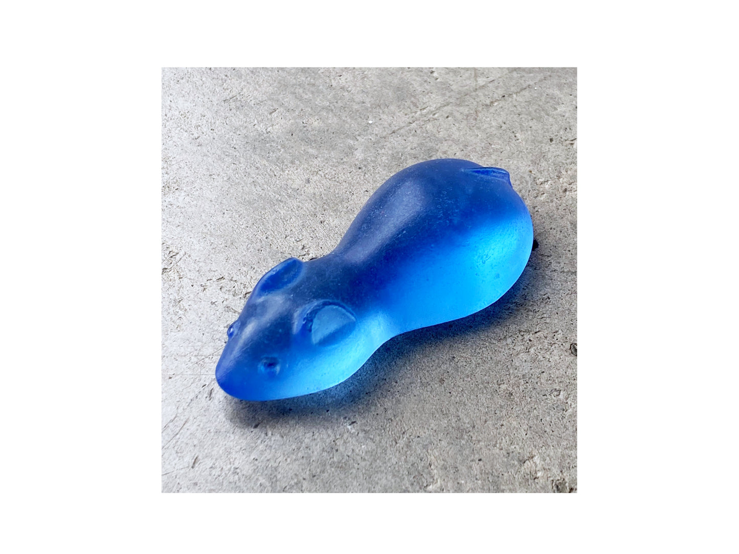 Cast Glass Sugar Mice - Pale Cobalt