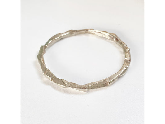 Medium Narrow White Bronze Bangle