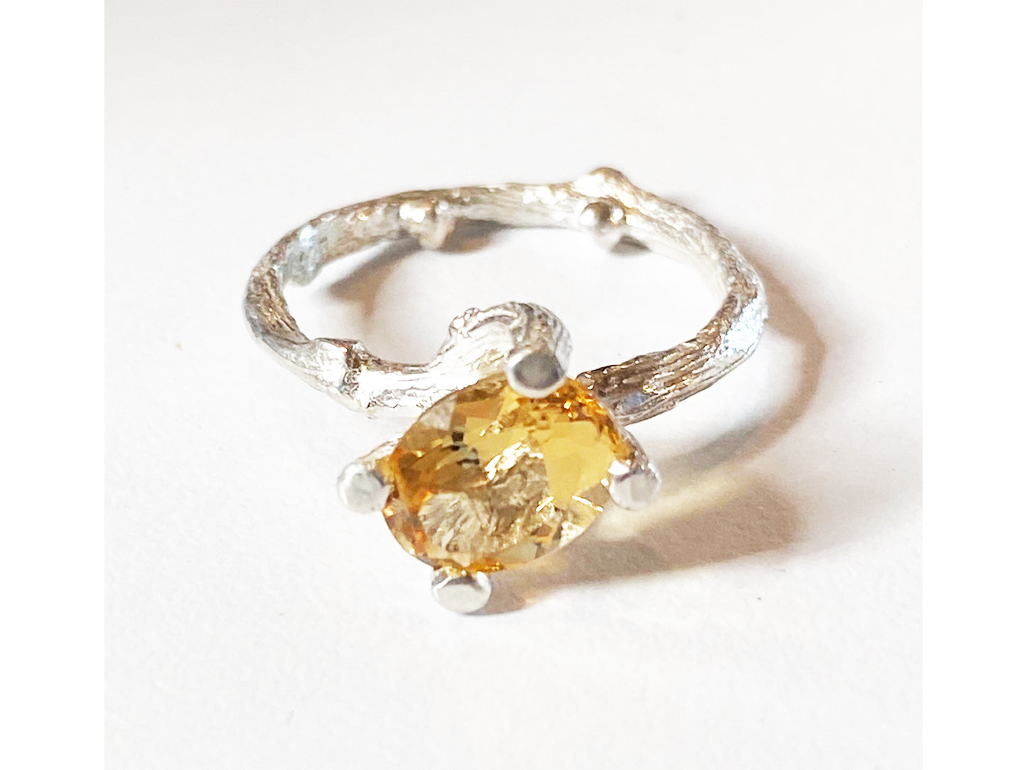 Ring - Briar Roots - silver & citrine