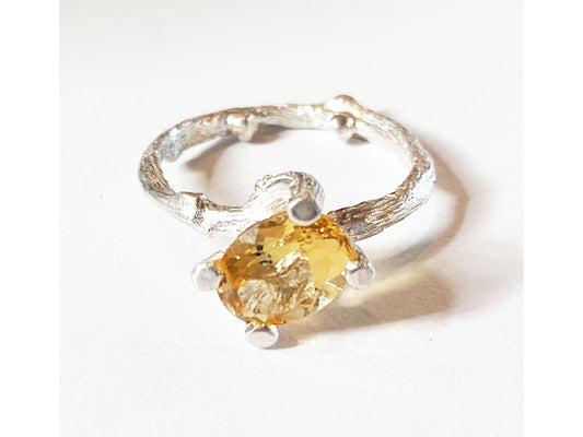 Ring - Briar Roots - silver & citrine