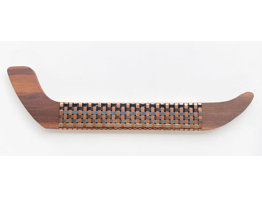 Black, Silver & Copper Walnut Wood Waka