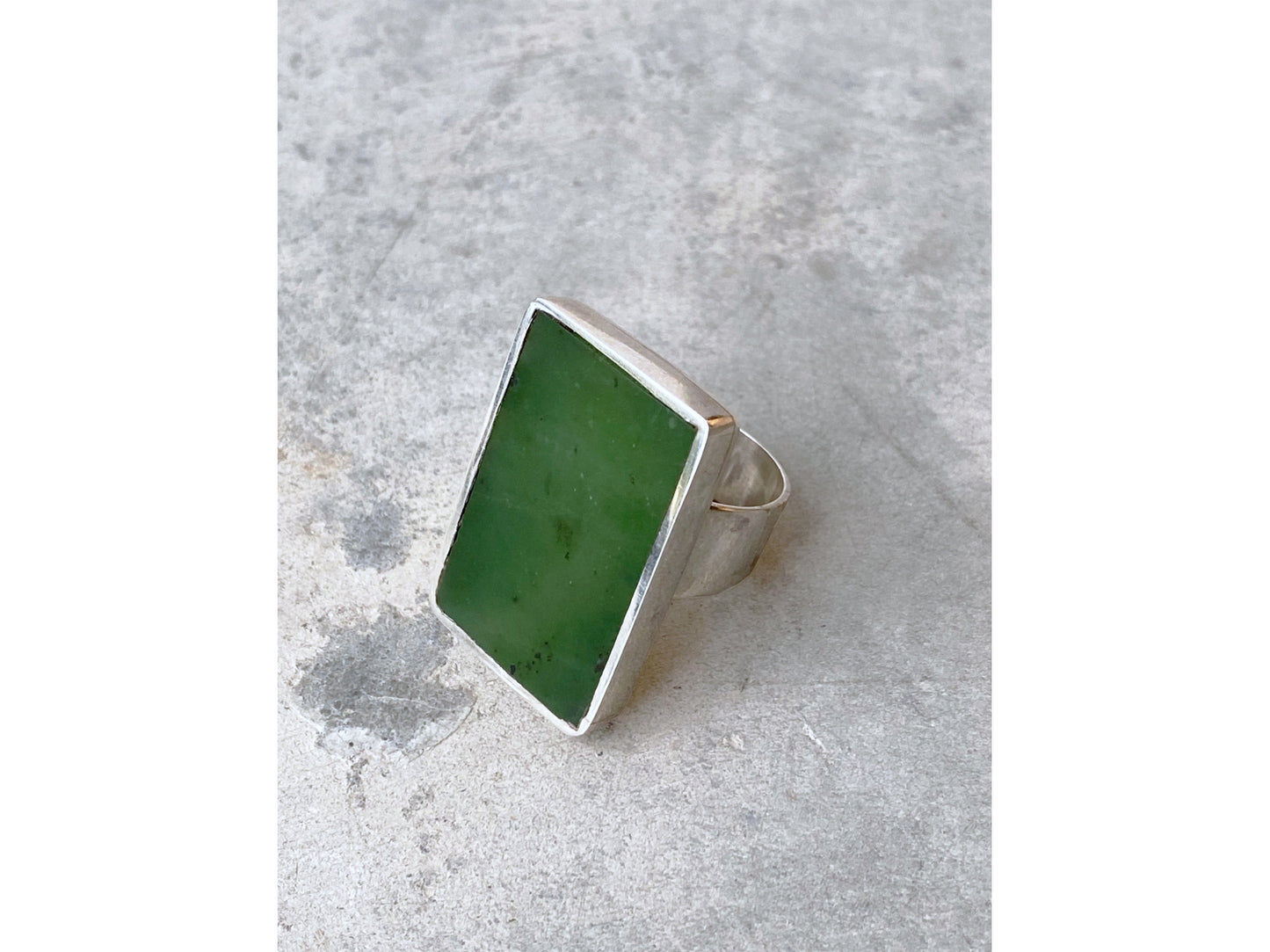 Rectangle Bright Jade Ring