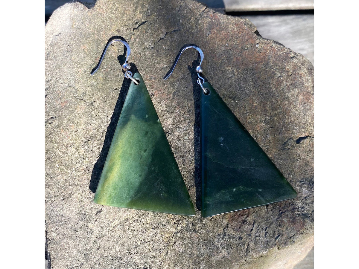 Pounamu Triangle earrings