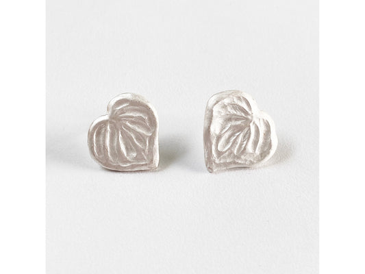 Small fine silver kawakawa stud earrings