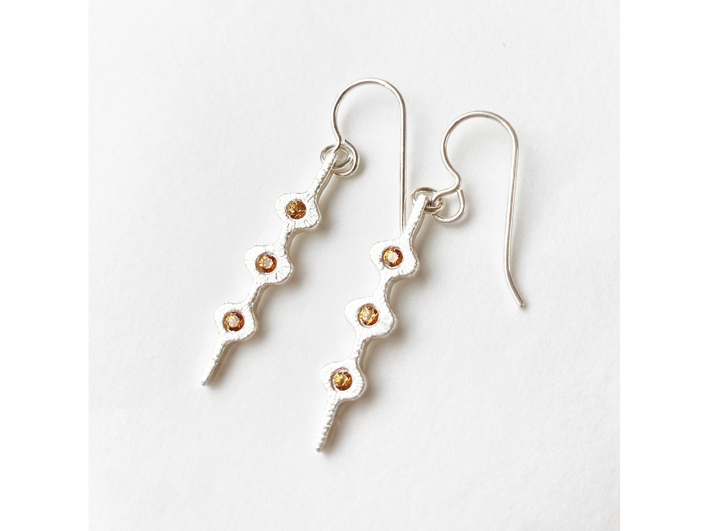 Kowhai Seedpod Earrings with Yellow Sapphires