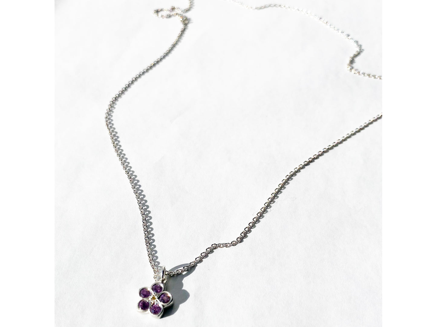 Pink Forget me not Necklace