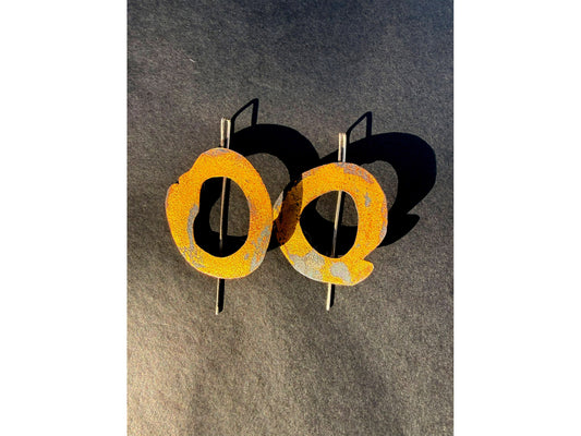 Gilded Circle Drop Earrings