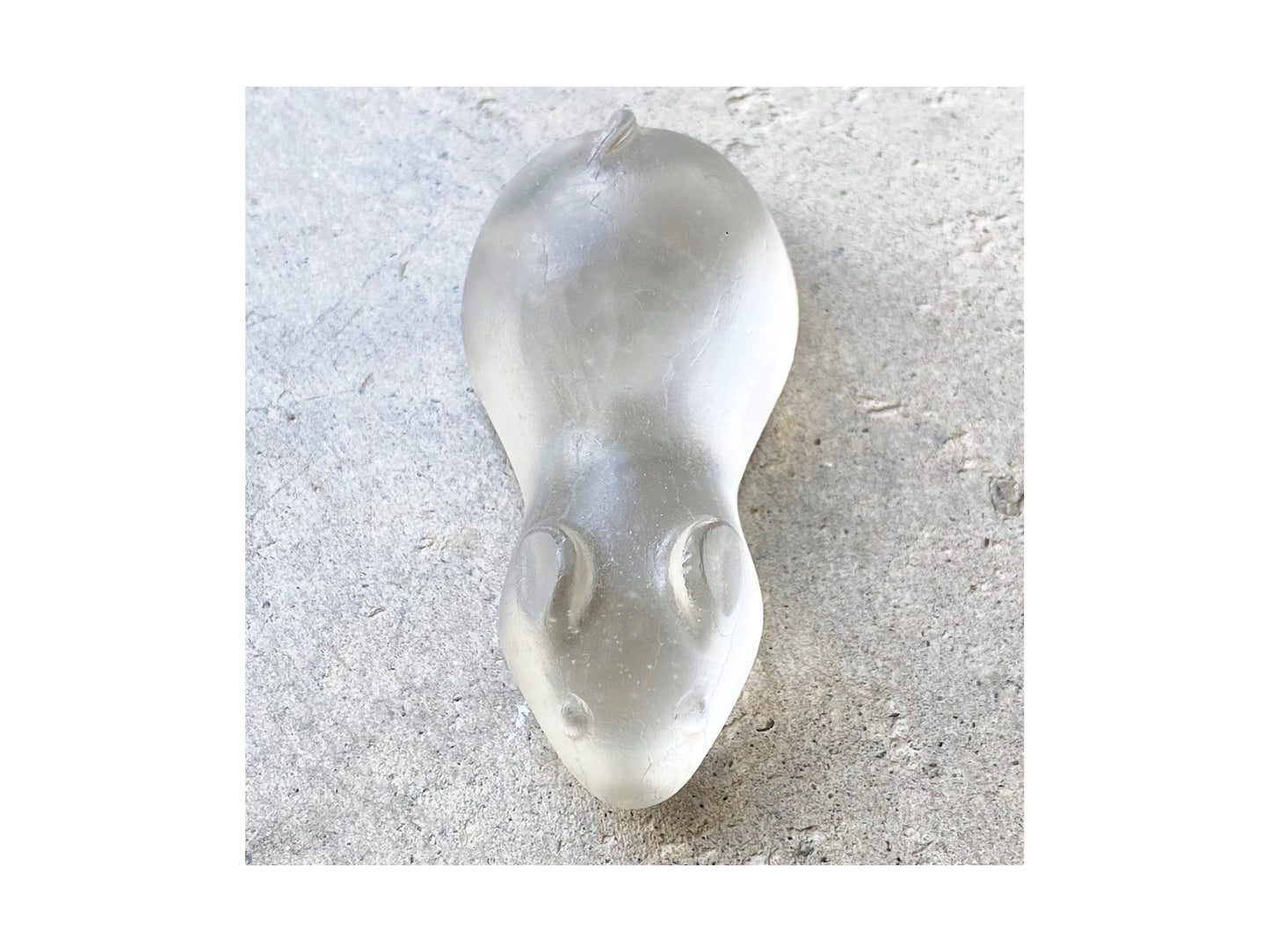 Cast Glass Sugar Mice - Pale Grey