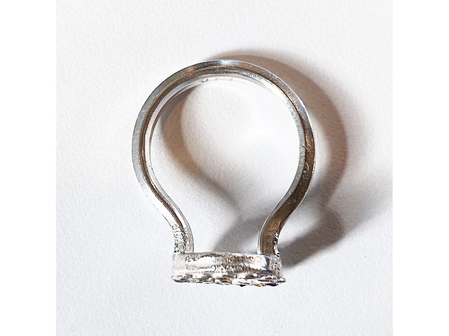 Ring future artifacts Sapphire halo + silver