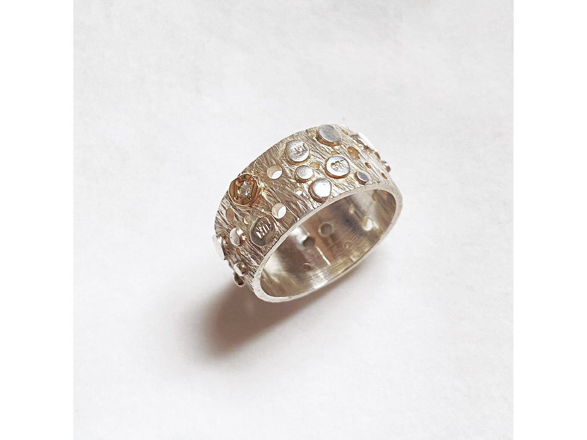 Silver Matariki Ring with Sparkle