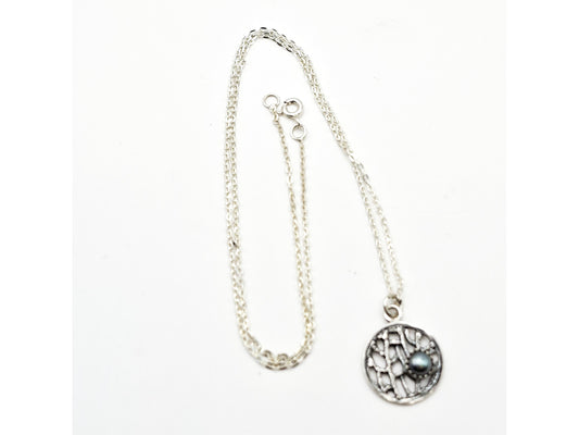 Silver Tiny Coral Pearl Necklace