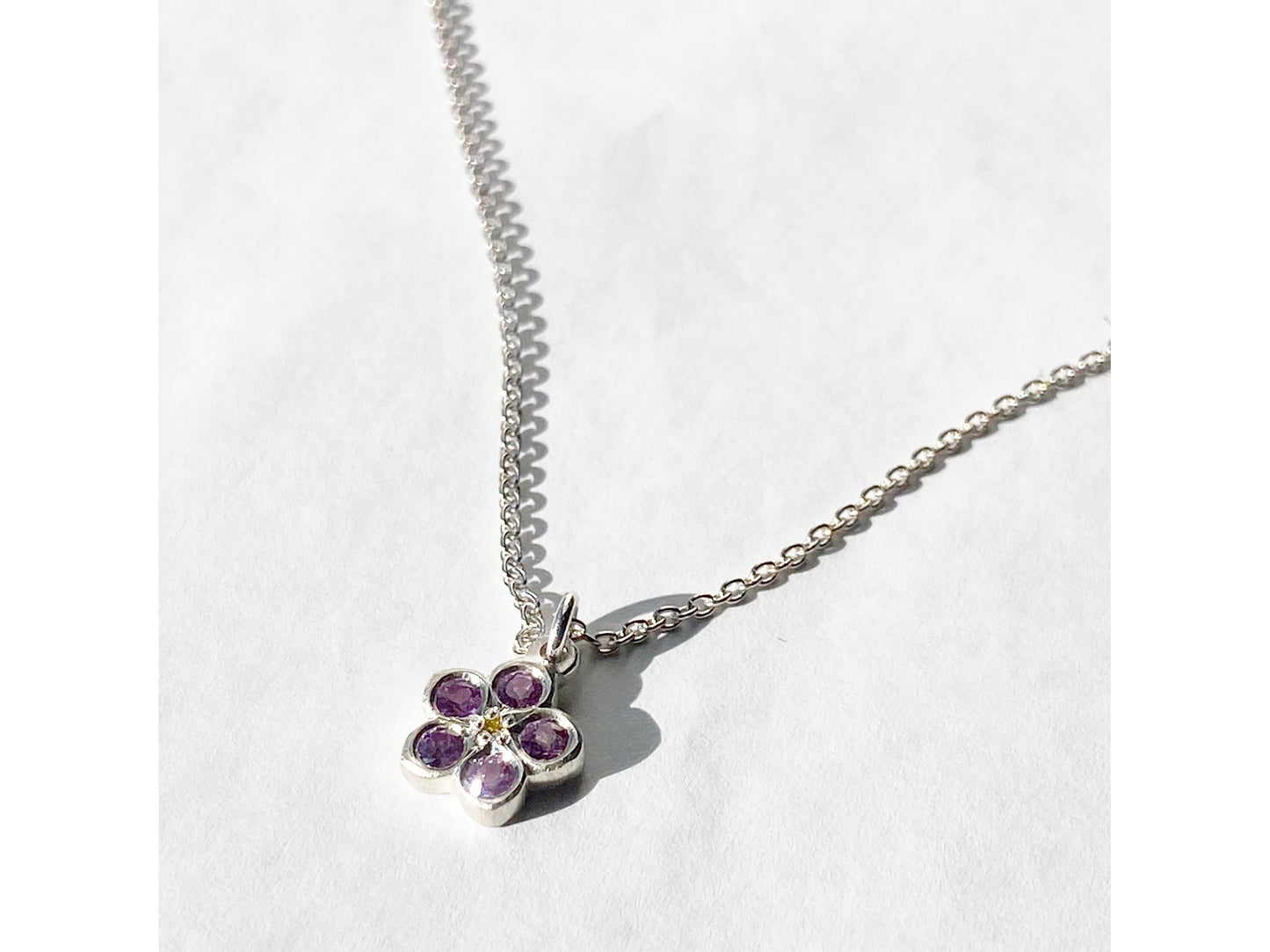 Pink Forget me not Necklace